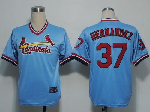 Cardinals #37 Keith Hernandez Blue Cooperstown Throwback Stitched MLB Jersey